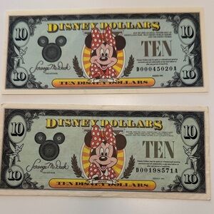 Rare Disney Minnie Mouse Dollars - 1990 and 1993D series
